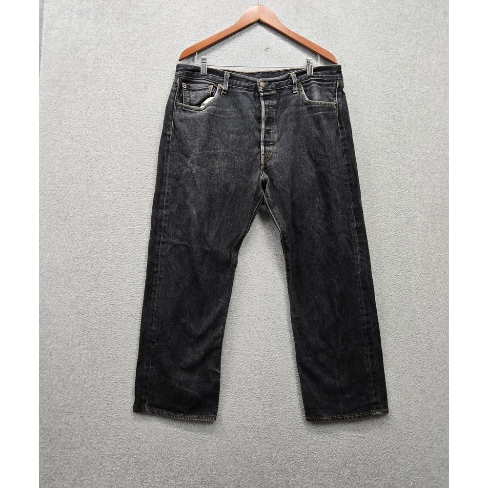 Levi's 501 Men Jeans 38X30 Gray Denim Original Fit‎ Straight Leg Button Fly 26"